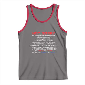 Not Sorry For Voting For Trump Believing America Is Great Tank Top Trump Supporter TS09 Deep Heather Red Print Your Wear