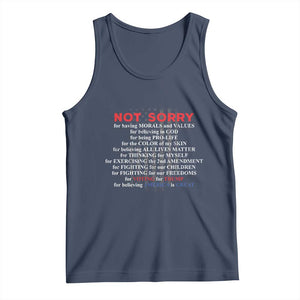 Not Sorry For Voting For Trump Believing America Is Great Tank Top Trump Supporter TS09 Navy Print Your Wear