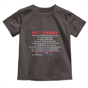 Not Sorry For Voting For Trump Believing America Is Great Toddler T Shirt Trump Supporter TS09 Dark Chocolate Print Your Wear