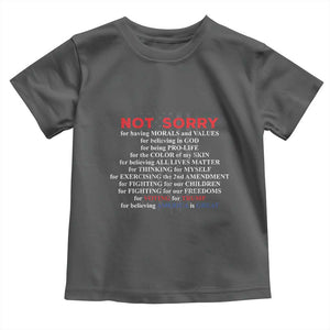 Not Sorry For Voting For Trump Believing America Is Great Toddler T Shirt Trump Supporter TS09 Dark Heather Print Your Wear