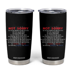 Not Sorry For Voting For Trump Believing America Is Great Tumbler Cup Trump Supporter TS09 Black Print Your Wear