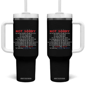 Not Sorry For Voting For Trump Believing America Is Great Tumbler With Handle Trump Supporter TS09 One Size: 40 oz Black Print Your Wear
