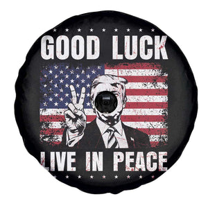 Trump 2025 Spare Tire Cover Good Luck Live In Peace Retro American Flag TS09 Print Your Wear