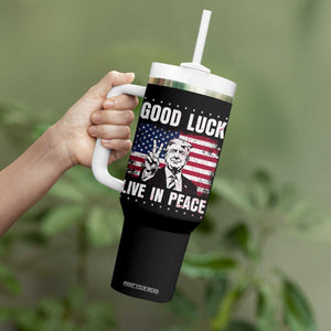 Trump 2025 Tumbler With Handle Good Luck Live In Peace Retro American Flag TS09 Print Your Wear