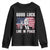 Trump 2025 Youth Sweatshirt Good Luck Live In Peace Retro American Flag TS09 Black Print Your Wear