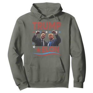 Cool Trump And Elon 2025 Hoodie TS09 Military Green Print Your Wear