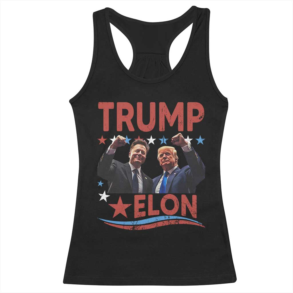 Cool Trump And Elon 2025 Racerback Tank Top TS09 Black Print Your Wear