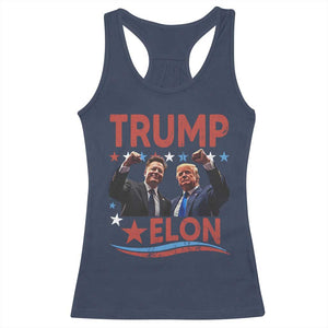 Cool Trump And Elon 2025 Racerback Tank Top TS09 Navy Print Your Wear