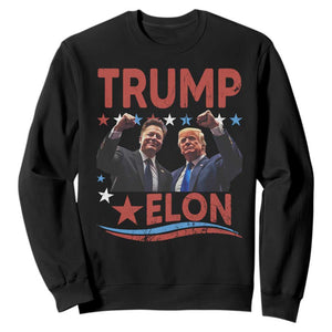 Cool Trump And Elon 2025 Sweatshirt TS09 Black Print Your Wear