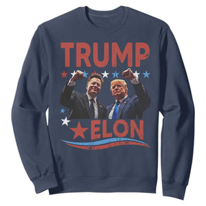 Cool Trump And Elon 2025 Sweatshirt TS09 Navy Print Your Wear