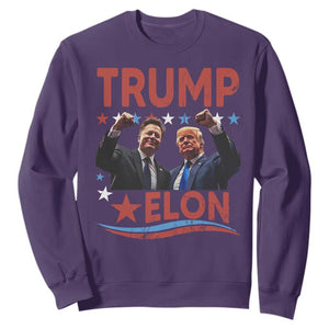 Cool Trump And Elon 2025 Sweatshirt TS09 Purple Print Your Wear
