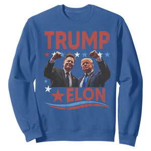 Cool Trump And Elon 2025 Sweatshirt TS09 Royal Blue Print Your Wear