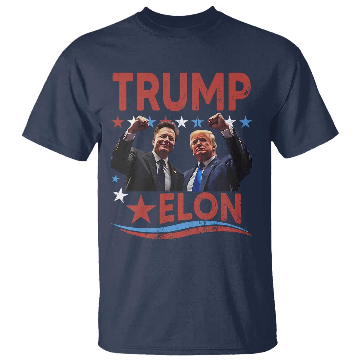 Cool Trump And Elon 2025 T Shirt TS09 Navy Print Your Wear