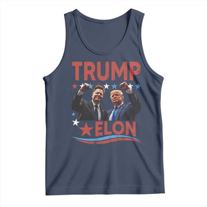 Cool Trump And Elon 2025 Tank Top TS09 Navy Print Your Wear
