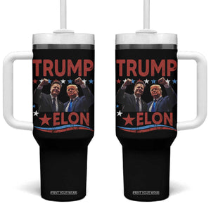 Cool Trump And Elon 2025 Tumbler With Handle TS09 One Size: 40 oz Black Print Your Wear