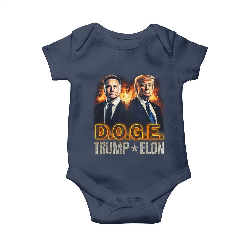 Trump Elon 2025 DOGE Baby Onesie TS09 Navy Print Your Wear