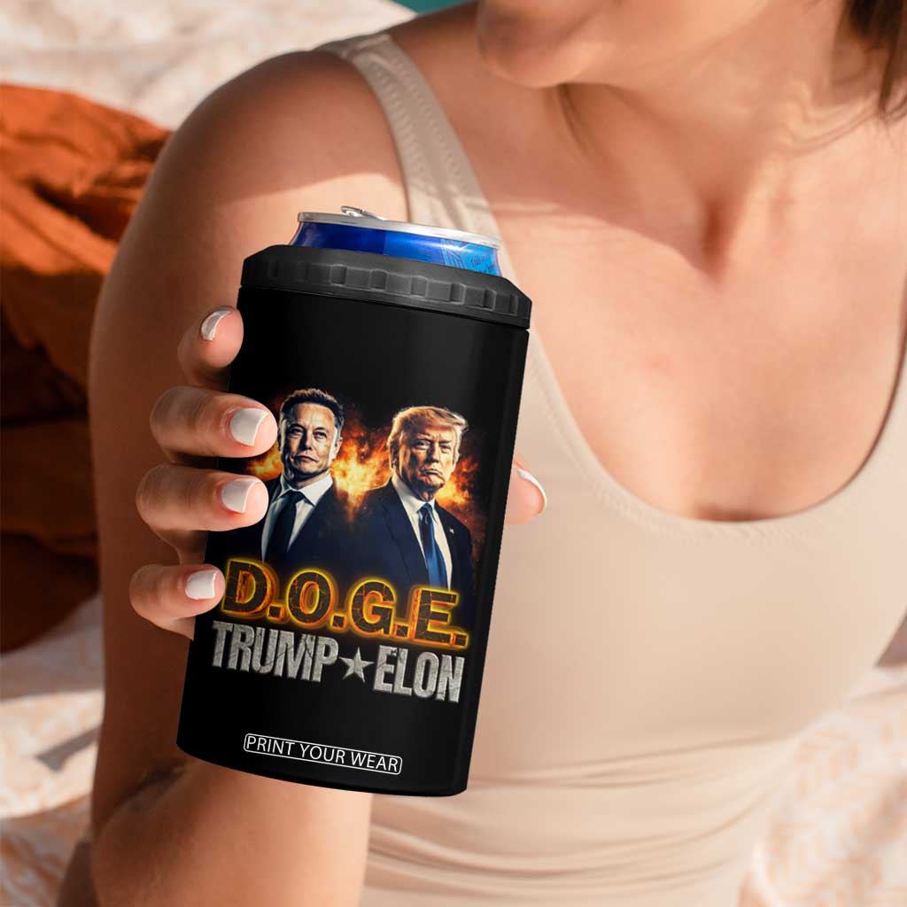Trump Elon 2025 DOGE 4 in 1 Can Cooler Tumbler TS09 Print Your Wear