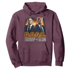 Trump Elon 2025 DOGE Hoodie TS09 Maroon Print Your Wear