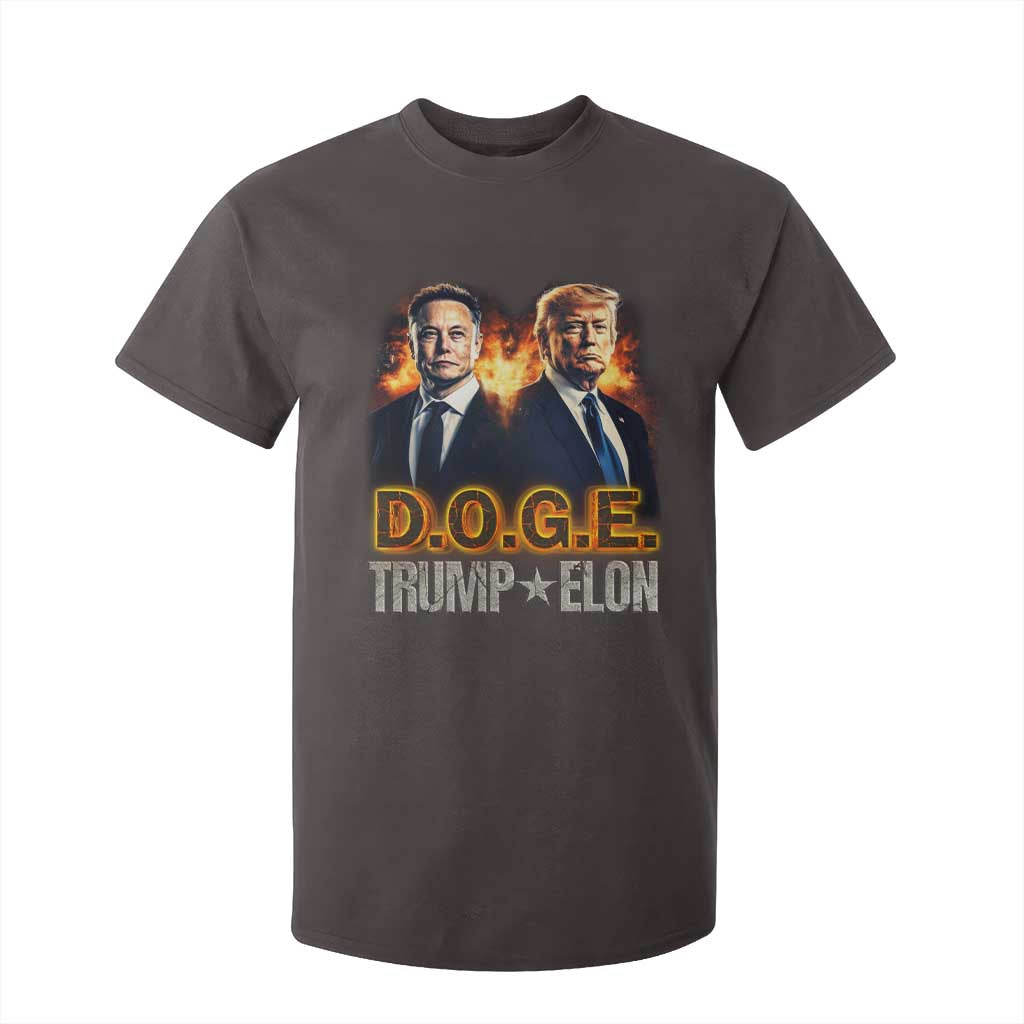 Trump Elon 2025 DOGE T Shirt For Kid TS09 Dark Chocolate Print Your Wear