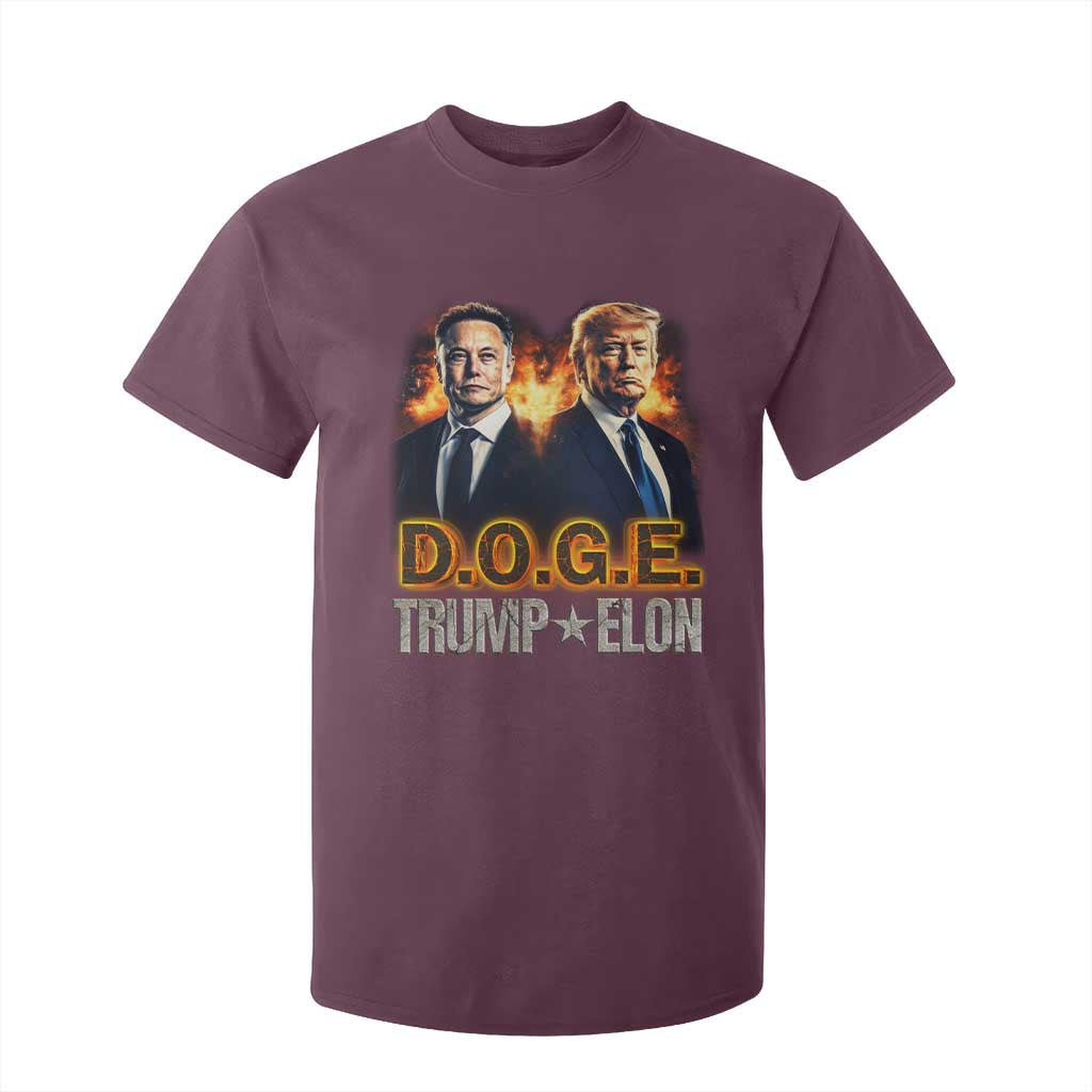 Trump Elon 2025 DOGE T Shirt For Kid TS09 Maroon Print Your Wear