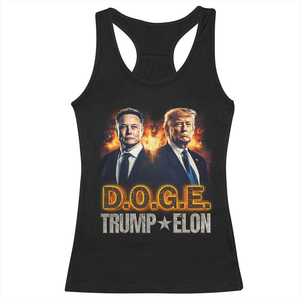Trump Elon 2025 DOGE Racerback Tank Top TS09 Black Print Your Wear
