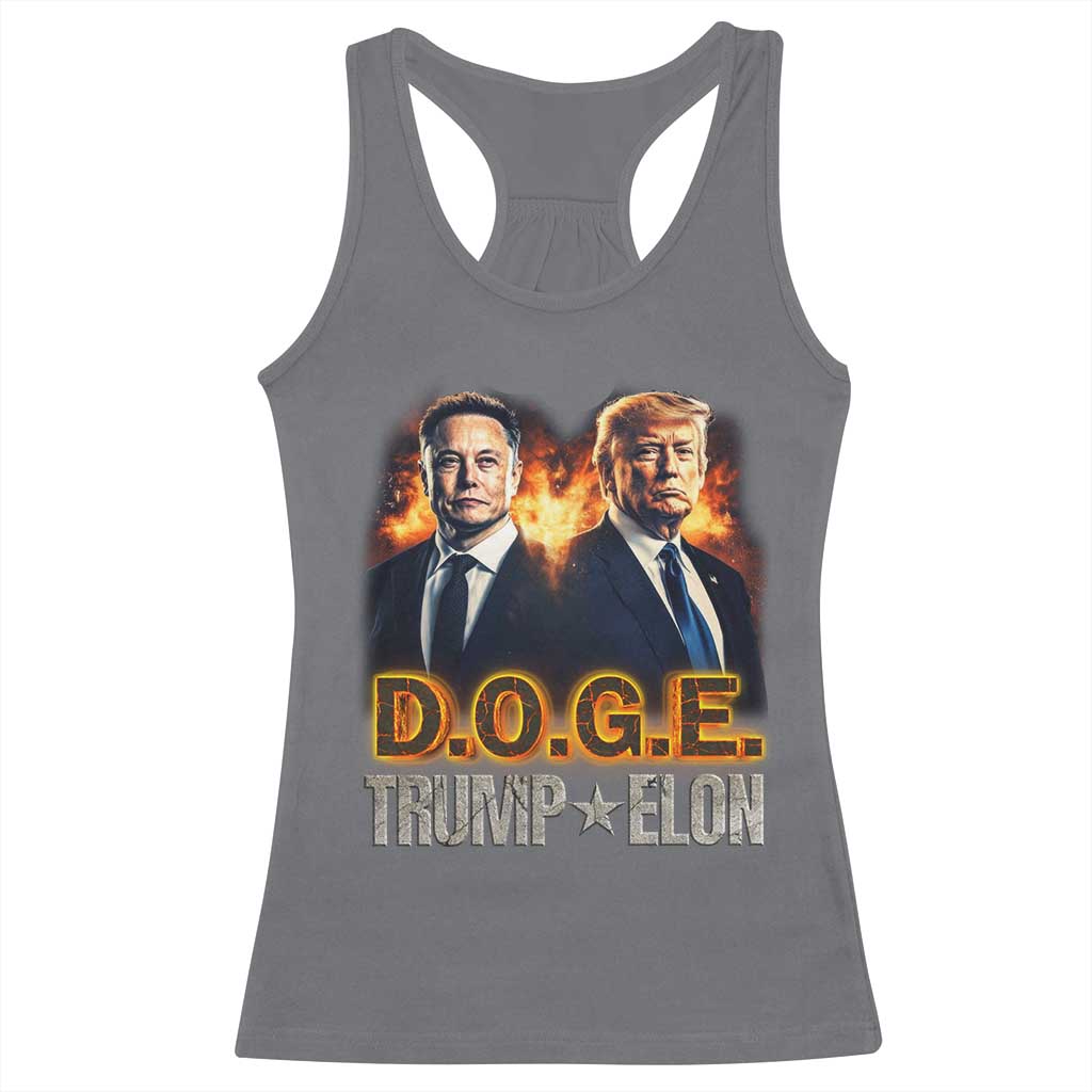 Trump Elon 2025 DOGE Racerback Tank Top TS09 Charcoal Print Your Wear