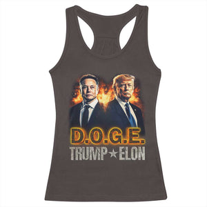 Trump Elon 2025 DOGE Racerback Tank Top TS09 Dark Chocolate Print Your Wear
