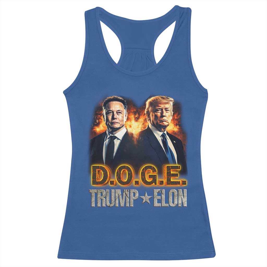 Trump Elon 2025 DOGE Racerback Tank Top TS09 Royal Blue Print Your Wear