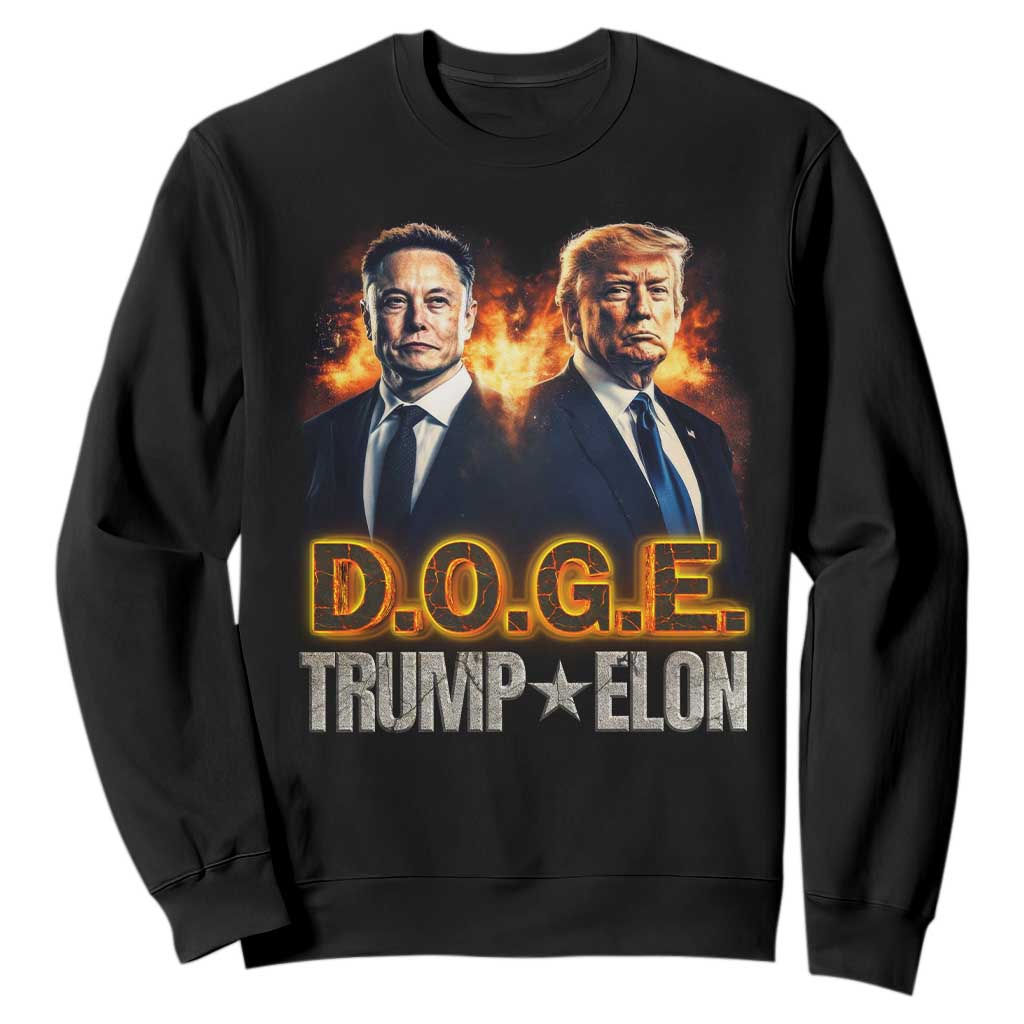 Trump Elon 2025 DOGE Sweatshirt TS09 Black Print Your Wear