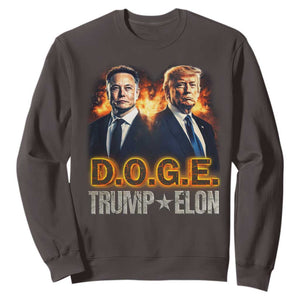 Trump Elon 2025 DOGE Sweatshirt TS09 Dark Chocolate Print Your Wear