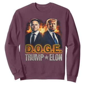 Trump Elon 2025 DOGE Sweatshirt TS09 Maroon Print Your Wear