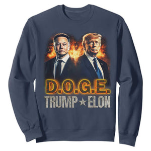 Trump Elon 2025 DOGE Sweatshirt TS09 Navy Print Your Wear