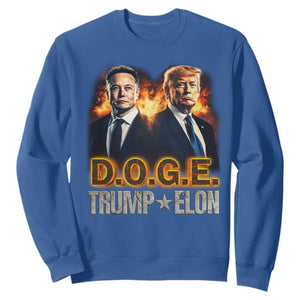 Trump Elon 2025 DOGE Sweatshirt TS09 Royal Blue Print Your Wear