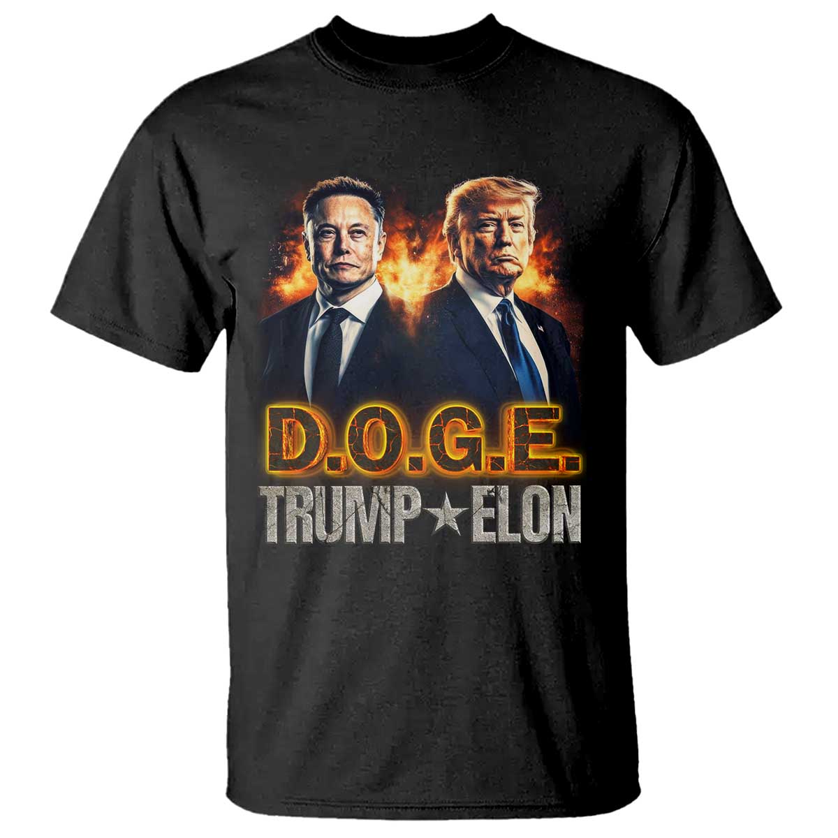 Trump Elon 2025 DOGE T Shirt TS09 Black Print Your Wear