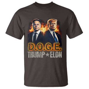 Trump Elon 2025 DOGE T Shirt TS09 Dark Chocolate Print Your Wear