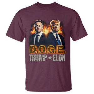 Trump Elon 2025 DOGE T Shirt TS09 Maroon Print Your Wear