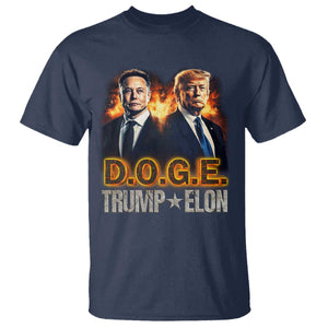 Trump Elon 2025 DOGE T Shirt TS09 Navy Print Your Wear