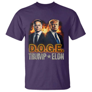 Trump Elon 2025 DOGE T Shirt TS09 Purple Print Your Wear