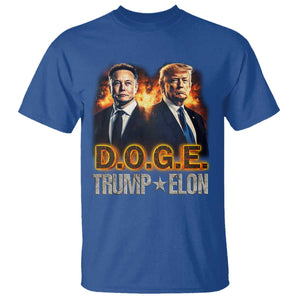 Trump Elon 2025 DOGE T Shirt TS09 Royal Blue Print Your Wear
