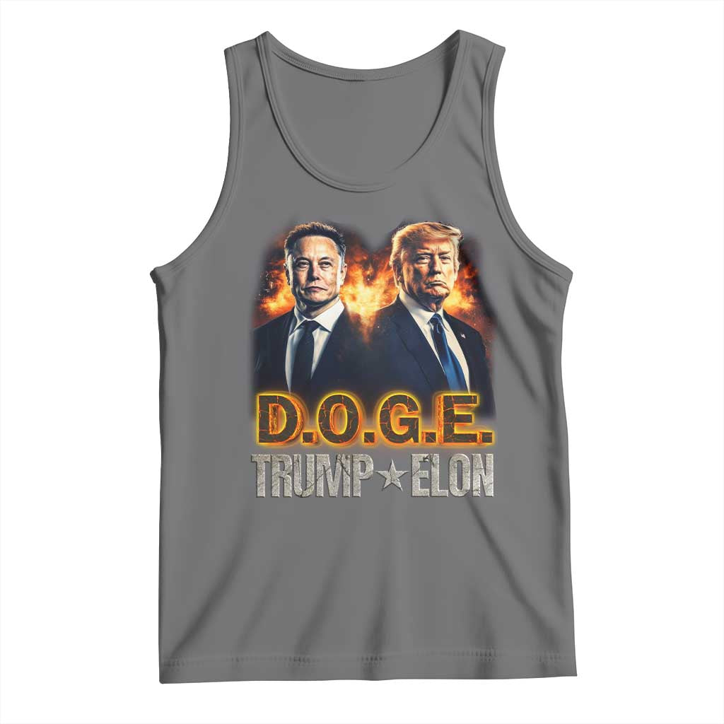 Trump Elon 2025 DOGE Tank Top TS09 Black Heather Print Your Wear