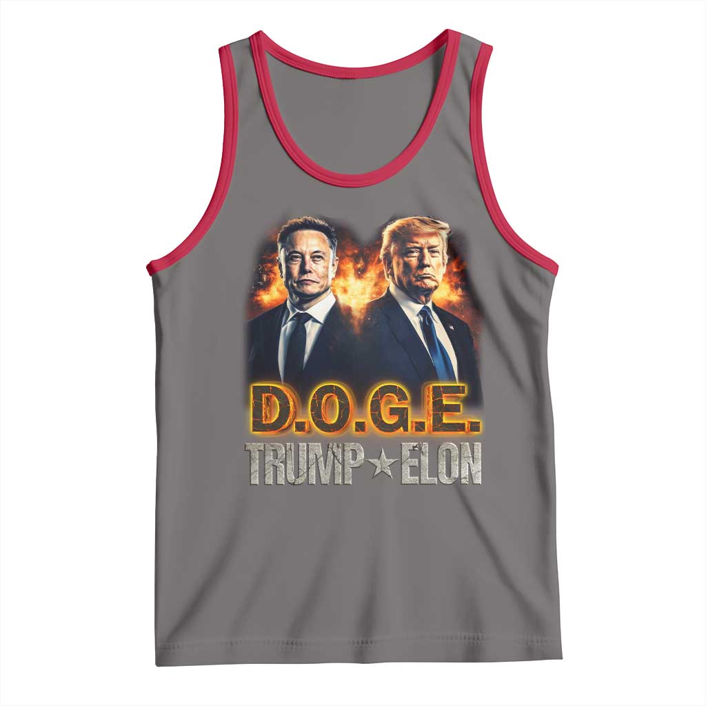Trump Elon 2025 DOGE Tank Top TS09 Deep Heather Red Print Your Wear