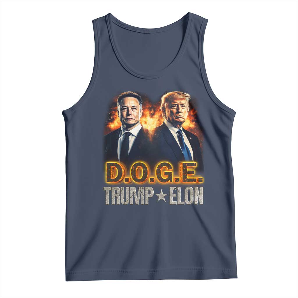 Trump Elon 2025 DOGE Tank Top TS09 Navy Print Your Wear