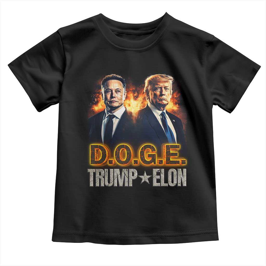 Trump Elon 2025 DOGE Toddler T Shirt TS09 Black Print Your Wear