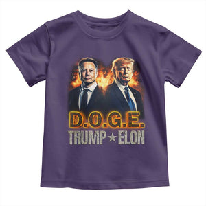Trump Elon 2025 DOGE Toddler T Shirt TS09 Purple Print Your Wear