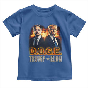Trump Elon 2025 DOGE Toddler T Shirt TS09 Royal Blue Print Your Wear