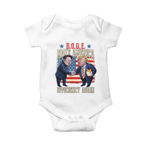 Trump Elon 2025 Baby Onesie DOGE Make America Efficiency Again TS09 White Print Your Wear