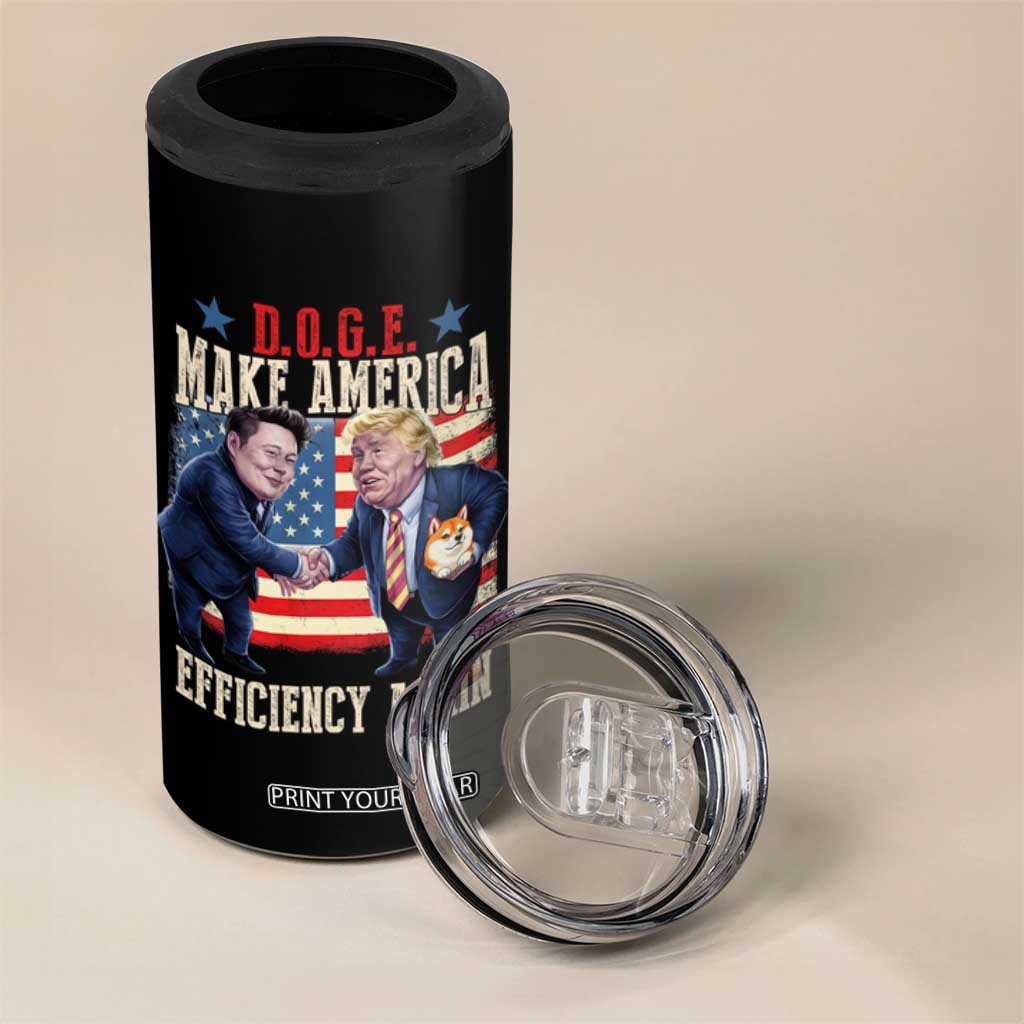 Trump Elon 2025 4 in 1 Can Cooler Tumbler DOGE Make America Efficiency Again TS09 Print Your Wear