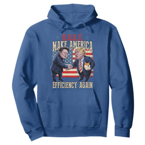 Trump Elon 2025 Hoodie DOGE Make America Efficiency Again TS09 Royal Blue Print Your Wear