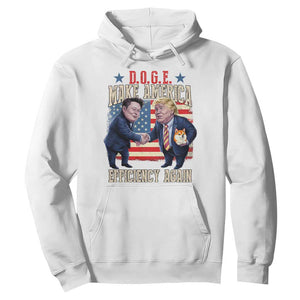 Trump Elon 2025 Hoodie DOGE Make America Efficiency Again TS09 White Print Your Wear
