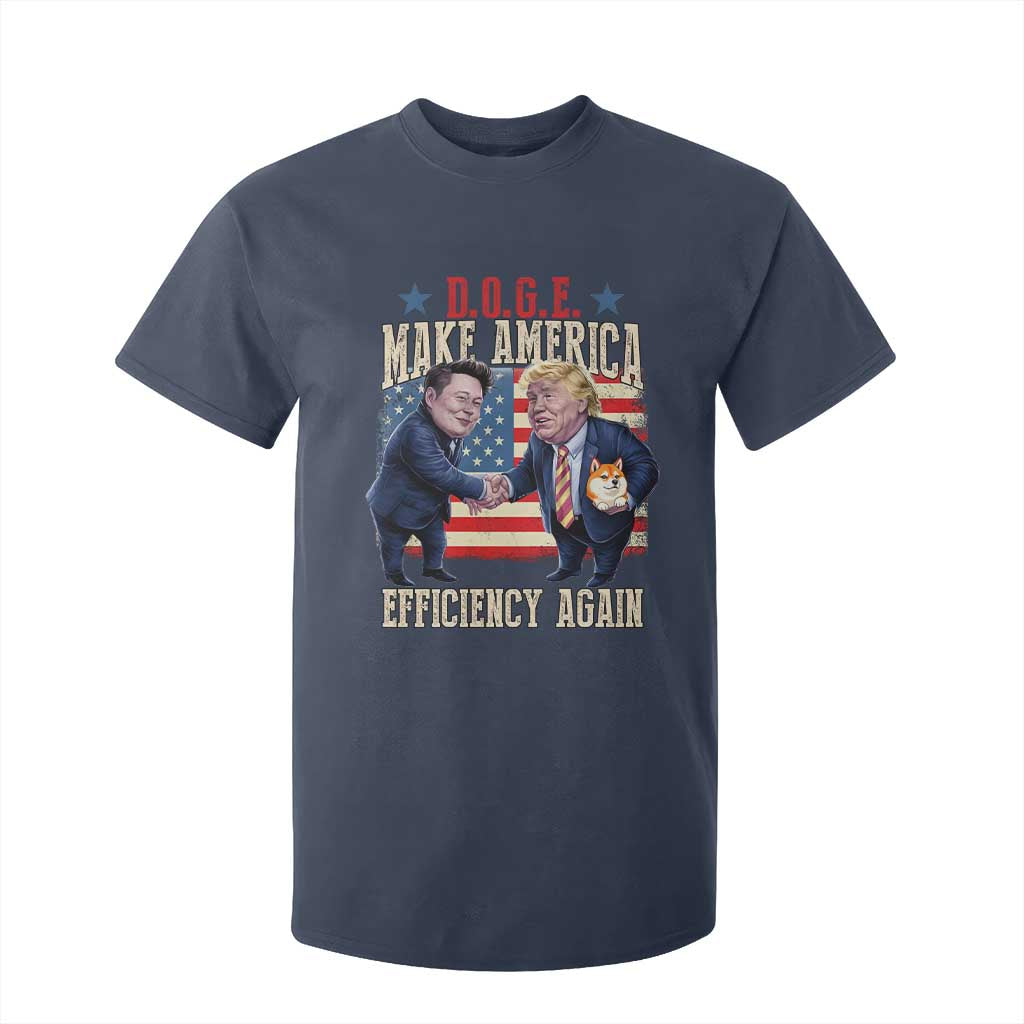 Trump Elon 2025 T Shirt For Kid DOGE Make America Efficiency Again TS09 Navy Print Your Wear
